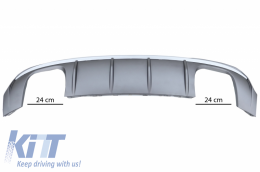 Diffusore Impianto scarico per AUDI A3 8V Facelift 16-19 S3 Look solo per S Line-image-6077841