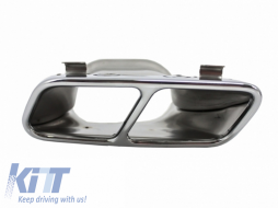 Diffusore Nero per Mercedes W176 12-15 A45 Look Silenziatore Suggerimenti Cromo-image-6028053