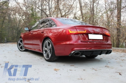 Diffusore paraurti per Audi A6 C7 4G Facelift 11-14 Punte Scarico RS6 Look-image-6048871