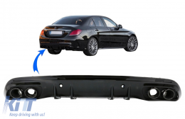 Diffusore paraurti per Mercedes C W205 S205 Sport Line 14-20 Punte C43 Look-image-6073633