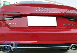 Diffusore paraurti posteriore per Audi A4 B9 8W 16-18 Scarico Punte Sedan Avant RS4 Look-image-6023215