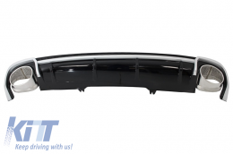 Diffusore paraurti posteriore per Audi A4 B9 8W 16-18 Scarico Punte Sedan Avant RS4 Look-image-6023243