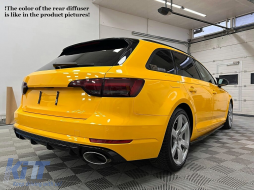 Diffusore paraurti posteriore per Audi A4 B9 8W 16-18 Scarico Punte Sedan Avant RS4 Look-image-6104536