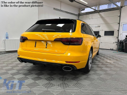 Diffusore paraurti posteriore per Audi A4 B9 8W 16-18 Scarico Punte Sedan Avant RS4 Look-image-6104537