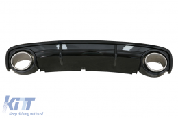 Diffusore paraurti posteriore per Audi A6 C6 4F 2004-2008 Berlina Avant RS Look Nero-image-6084267