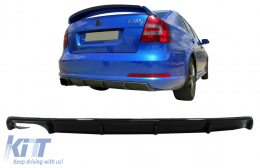 Diffusore paraurti posteriore per Skoda Octavia II 2004-2009 Nero lucido-image-6089917