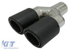 Diffusore per BMW 3 F30 F31 11+ Scarico Silenziatore Punta Opaco Carbonio M Look-image-6081254