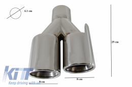 Diffusore per BMW 3er F30 F31 11+ Punte scarico Limo Touring M Performance-image-6044322