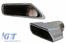 Diffusore per BMW 5 G30 G31 Limo Touring 17+ M5 Look Scarico Suggerimenti Cromo-image-6058170