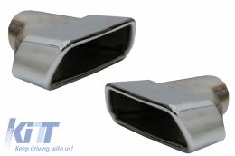 Diffusore per BMW 5 G30 G31 Limo Touring 17+ M5 Look Scarico Suggerimenti Cromo-image-6058171