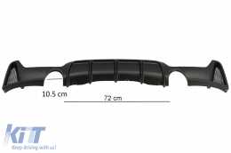 Diffusore per BMW Serie 4 F32 F33 F36 2013-2019 M Look gemello Single Presa Opaco-image-6085555