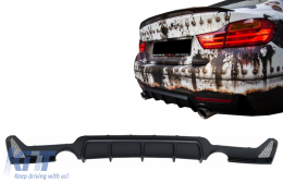 Diffusore per BMW Serie 4 F32 F33 F36 2013-2019 M Look gemello Single Presa Opaco-image-6085853