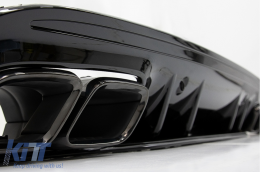 Diffusore per Mercedes C W205 S205 AMG Sport Line 2014-2020 C63S Look Nero Punte-image-6055668