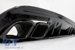 Diffusore per Mercedes C W205 S205 AMG Sport Line 2014-2020 C63S Look Nero Punte-image-6055669