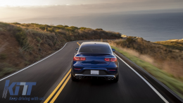 Diffusore per Mercedes GLC Coupé Facelift C253 2020- GLC43 Look Argento Scarico Marmitta Punte-image-6084810