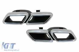 Diffusore per Mercedes GLE W166 SUV Facelift 2015-2019 GLE63 Look Scarico Punte-image-6075321