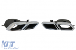 Diffusore per Mercedes GLE W166 SUV Facelift 2015-2019 GLE63 Look Scarico Punte-image-6075325