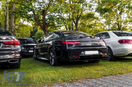 Diffusore per Mercedes S C217 Coupe 14-20 S63 Facelift Look Nero Silenziatore Punte-image-6073357