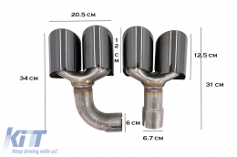 Diffusore posteriore Doppio Presa con Punte per BMW X3 G01 LCI M Sport 2021+ M Look Nero lucido-image-6100322