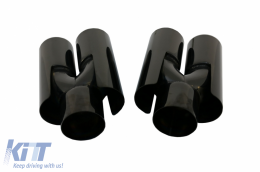 Diffusore posteriore Doppio Presa & Punte Nero lucido per BMW 2 F22 F23 2013- M Look-image-6087773