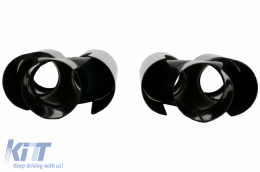 Diffusore posteriore Doppio Presa & Punte Nero lucido per BMW 2 F22 F23 2013- M Look-image-6087774