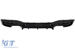 Diffusore posteriore gemello Doppio Presa per BMW Serie 1 F20 F21 LCI 15-19 Nero lucido-image-6087641