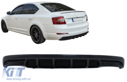 Diffusore posteriore per Skoda Octavia III 5E Berlina Wagon 2013-2019 Nero lucido-image-6089916