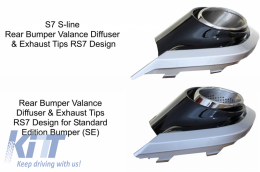 Diffusore & Punte per Audi A7 4G Facelift 15+ RS7 Look solo per paraurti standard SE-image-6020704