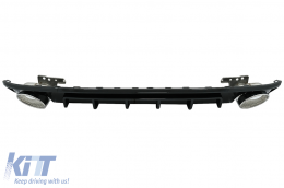 Diffusore & Scarico Punte per Audi A6 C8 4K Avant Sedan 18+ RS6 Look Nero lucido-image-6075698