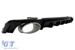 Diffusore & Scarico Punte per Audi A6 C8 4K Avant Sedan 18+ RS6 Look Nero lucido-image-6075701