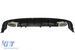 Diffusore & Scarico Punte per Audi A6 C8 4K Avant Sedan 18+ RS6 Look Nero lucido-image-6075703