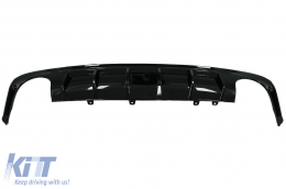 Diffusore & Scarico Punte per Audi A6 C8 4K Avant Sedan 18+ RS6 Look Nero lucido-image-6075706