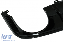 Diffusore & Scarico Punte per Audi A6 C8 4K Avant Sedan 18+ RS6 Look Nero lucido-image-6075707