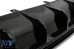 Diffusore & Scarico Punte per Audi A6 C8 4K Avant Sedan 18+ RS6 Look Nero lucido-image-6075708