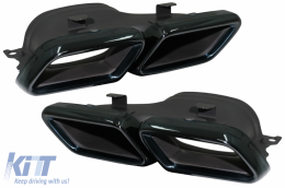 Diffusore Scarico Silenziatore Punte per Mercedes Classe C C205 A205 2014-2019 C63 Look Nero-image-6047311