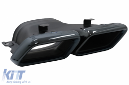 Diffusore Scarico Silenziatore Punte per Mercedes Classe C C205 A205 2014-2019 C63 Look Nero-image-6047316