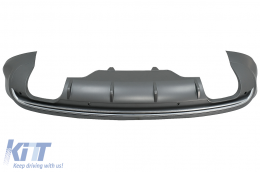 Diffusore Scarico Sistema Doppia Silenziatore Punte per Audi Q5 8R 2009-2016 Grigio Cromo-image-6079857