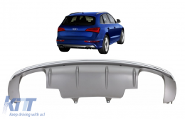 Diffusore Spoiler Paraurti Doppia Uscita per Audi Q5 8R Facelift 09-16 S-Line-image-6076507