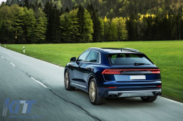 Diffusore spoiler posteriore Doppio Presa per Audi Q8 S-Line 2018- Nero Punte-image-6087790