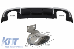 Diffusore & Terminali Scarico per Audi A3 8V Sline Facelift 16-19 RS3 Look Sport-image-6044258