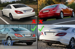 Diffúzor MERCEDES CLS W218 (2011-2017) modellekhez, hátsó spoilerrel és kipufogóvégekkel, csak AMG Sport Line-hoz-image-6070626