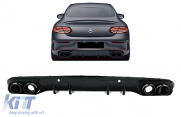 Difusor Doble Consejos para Mercedes C C205 A205 2014-2019 C43 Look Night Package-image-6078082