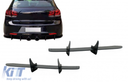 Divisores extensión parachoques trasero para Difusor para VW Golf 6 R20 2008-2013 Negro-image-6077361