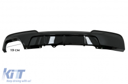 Doppia uscita sinistra Paraurti Diffusore Aria per BMW 5 F10 F11 2011-2017 Nero Lucido-image-6098431