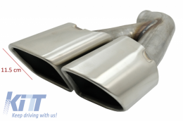 Double Exhaust Muffler Tips Tailpipes suitable for Porsche Cayenne 92A Facelift (10/2014-2017) Turbo Design-image-6060809