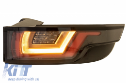 Dynamic Sequential Turning Light Full LED Taillights suitable for Range Rover Evoque L538 (2011-2014) Light Bar Chrome Black-image-6045781