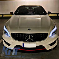 Első Középső rács Mercedes CLA C117 X117 W117 Facelift (2016-2018) CLA45 GT-R Panamericana Design Teljesen fekete-image-6042757