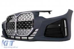 Első lökhárító BMW 4 F32 F33 F36 (2013-2017) kupé kabrió Gran Coupe M4 dizájn, króm rácsokkal -image-6101127