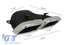 
Első lökhárító és diffúzor kipufogóvégekkel, Króm, Mercedes C-osztály W205 S205 (2014-2018) modellekhez, C63 Dizájn -image-6068302