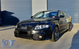 Első lökhárító hűtőráccsal Audi A4 B7 (2004-2008) RS4 dizájn fekete-image-6090387